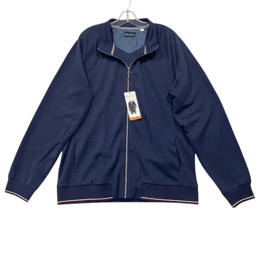 NEW Robert Graham Deluxe Knit Lightweight Jacket | Navy - Picture 3 of 13